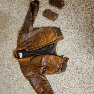Pelle studio leather jacket with gloves included